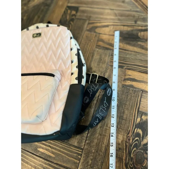 Betsy Johnson BackPack Art to Wear Grunge Y2K 90s Chunky Chevron Polka Dot Flaws - Picture 8 of 16